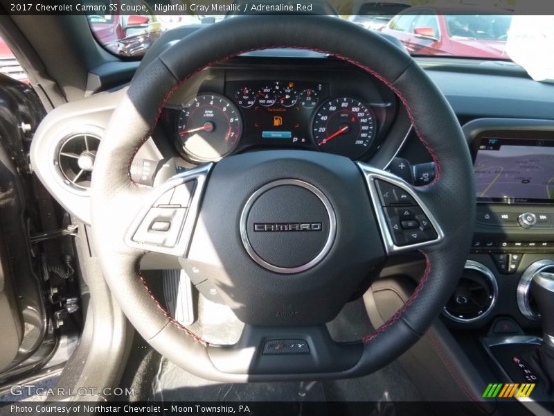 Nightfall Gray Metallic / Adrenaline Red 2017 Chevrolet Camaro SS Coupe