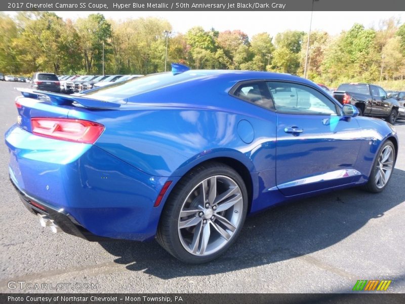 Hyper Blue Metallic / 50th Anniversary Jet Black/Dark Gray 2017 Chevrolet Camaro SS Coupe
