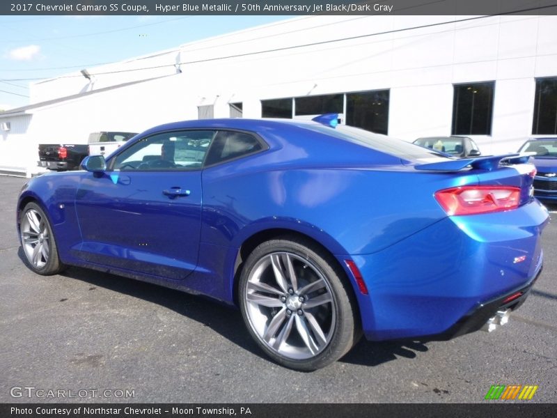 Hyper Blue Metallic / 50th Anniversary Jet Black/Dark Gray 2017 Chevrolet Camaro SS Coupe
