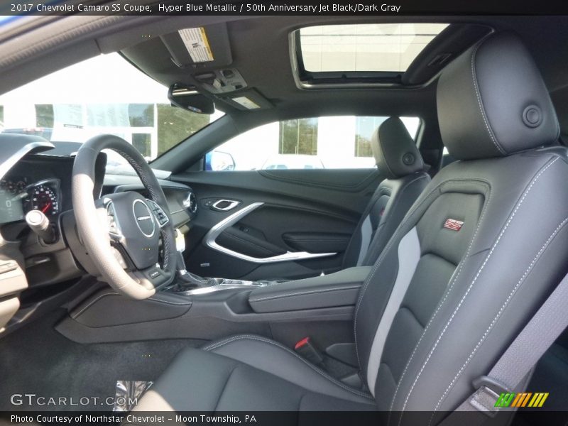 Hyper Blue Metallic / 50th Anniversary Jet Black/Dark Gray 2017 Chevrolet Camaro SS Coupe