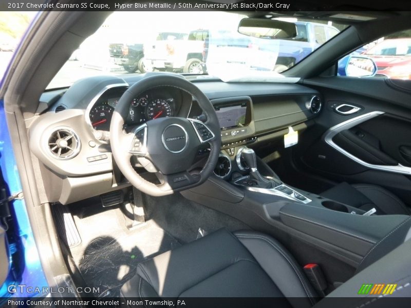 Hyper Blue Metallic / 50th Anniversary Jet Black/Dark Gray 2017 Chevrolet Camaro SS Coupe