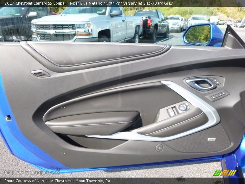 Hyper Blue Metallic / 50th Anniversary Jet Black/Dark Gray 2017 Chevrolet Camaro SS Coupe