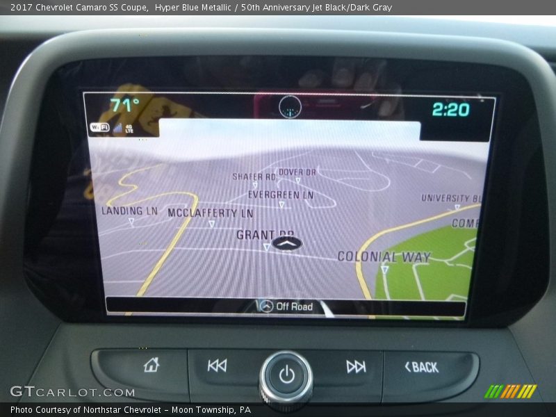Hyper Blue Metallic / 50th Anniversary Jet Black/Dark Gray 2017 Chevrolet Camaro SS Coupe