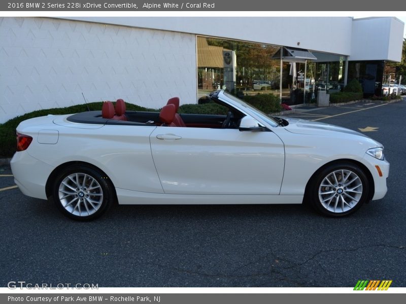 Alpine White / Coral Red 2016 BMW 2 Series 228i xDrive Convertible
