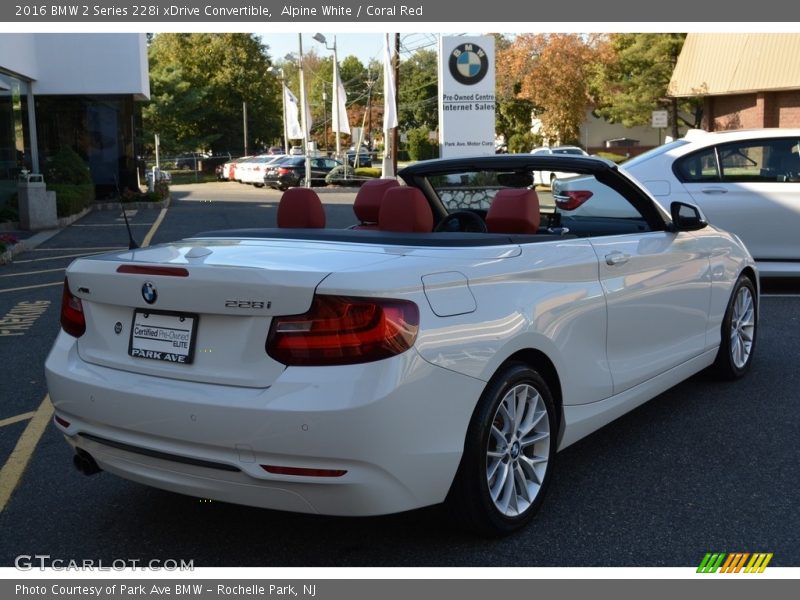 Alpine White / Coral Red 2016 BMW 2 Series 228i xDrive Convertible