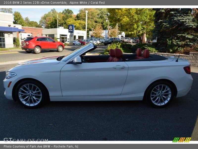 Alpine White / Coral Red 2016 BMW 2 Series 228i xDrive Convertible