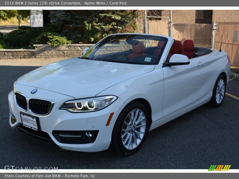 Alpine White / Coral Red 2016 BMW 2 Series 228i xDrive Convertible