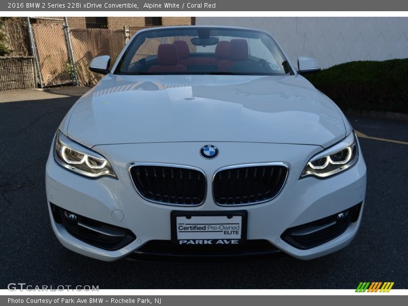 Alpine White / Coral Red 2016 BMW 2 Series 228i xDrive Convertible