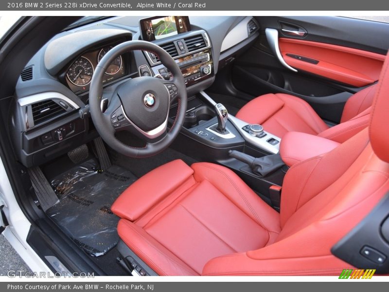 Alpine White / Coral Red 2016 BMW 2 Series 228i xDrive Convertible