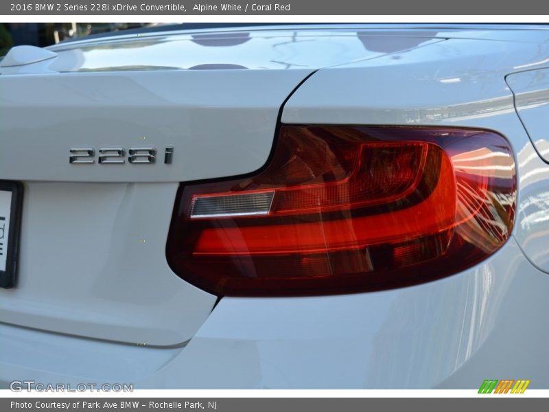 Alpine White / Coral Red 2016 BMW 2 Series 228i xDrive Convertible