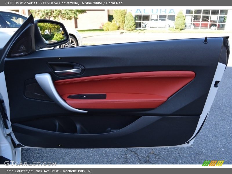 Alpine White / Coral Red 2016 BMW 2 Series 228i xDrive Convertible