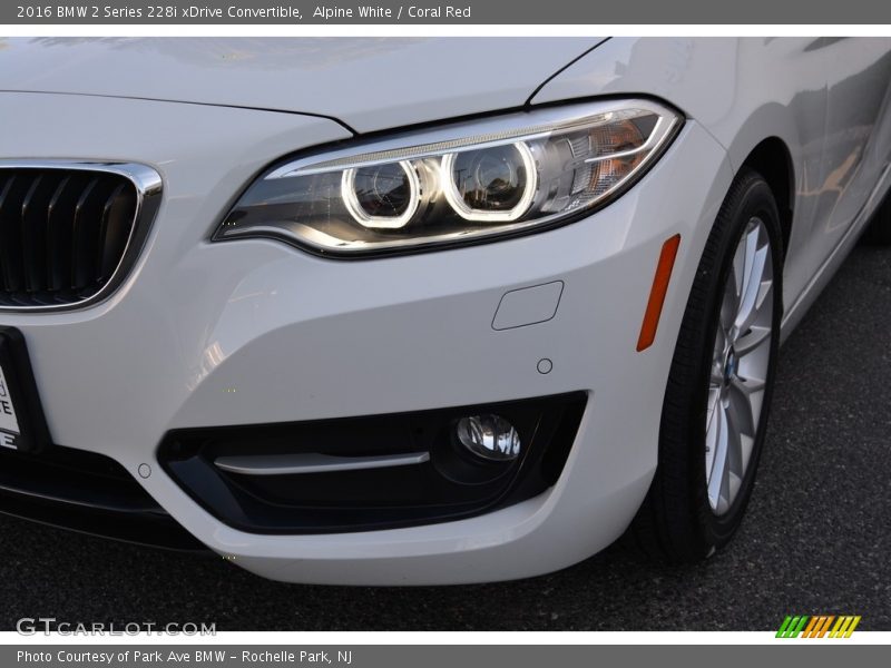 Alpine White / Coral Red 2016 BMW 2 Series 228i xDrive Convertible