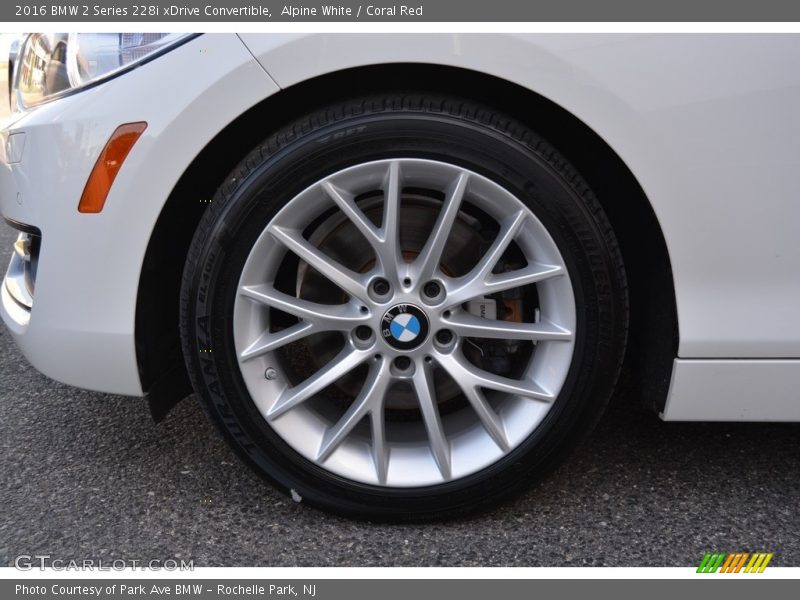Alpine White / Coral Red 2016 BMW 2 Series 228i xDrive Convertible