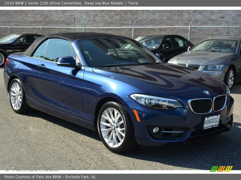 Deep Sea Blue Metallic / Terra 2016 BMW 2 Series 228i xDrive Convertible