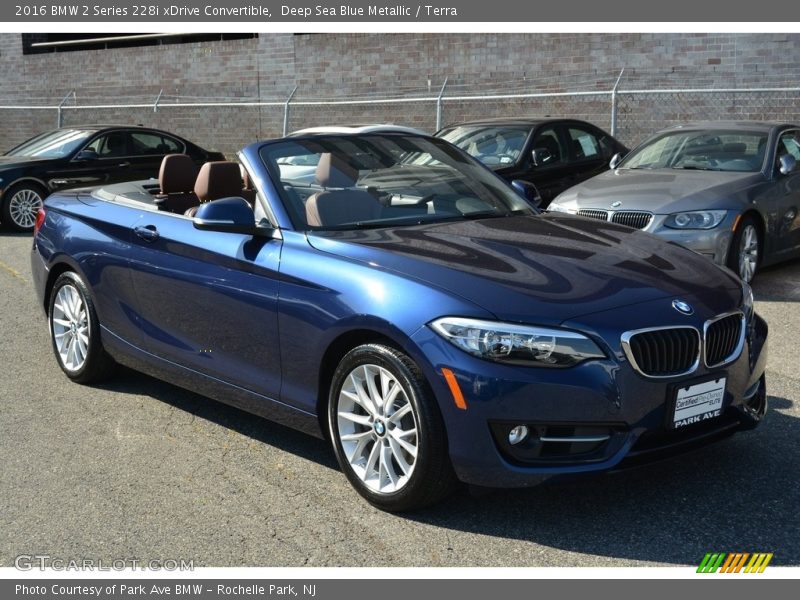 Deep Sea Blue Metallic / Terra 2016 BMW 2 Series 228i xDrive Convertible