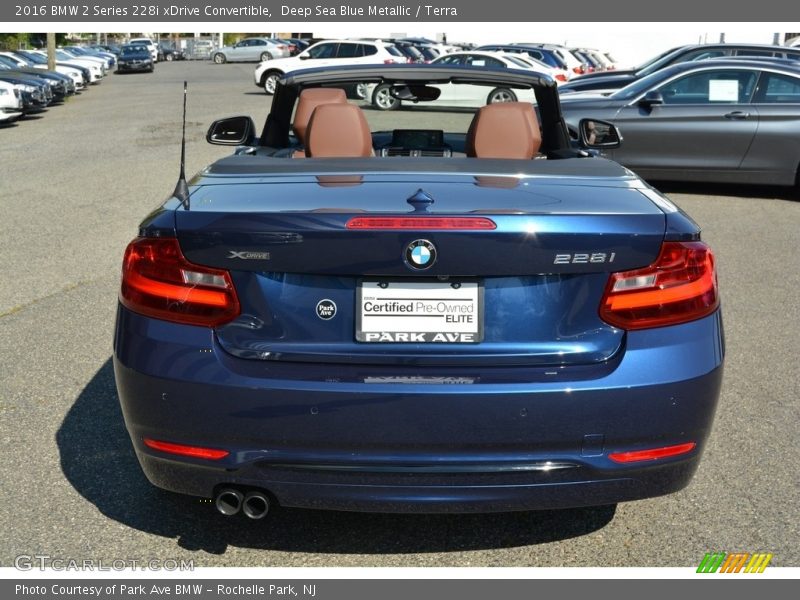 Deep Sea Blue Metallic / Terra 2016 BMW 2 Series 228i xDrive Convertible