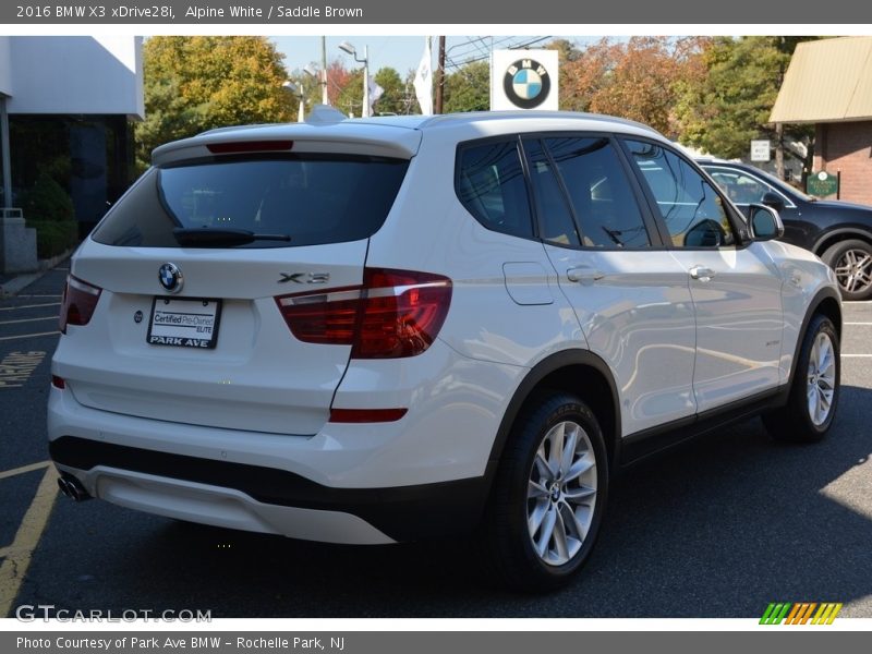 Alpine White / Saddle Brown 2016 BMW X3 xDrive28i