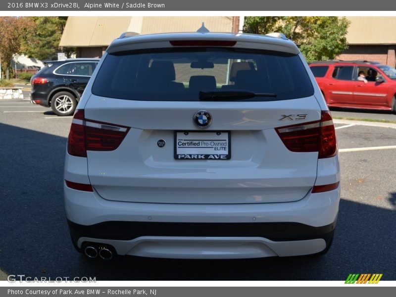 Alpine White / Saddle Brown 2016 BMW X3 xDrive28i