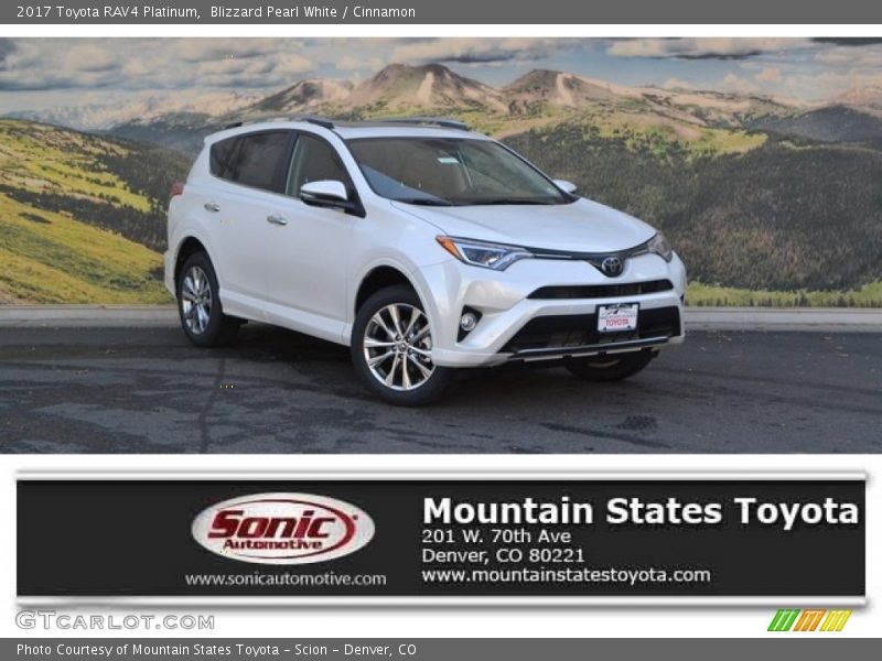 Blizzard Pearl White / Cinnamon 2017 Toyota RAV4 Platinum