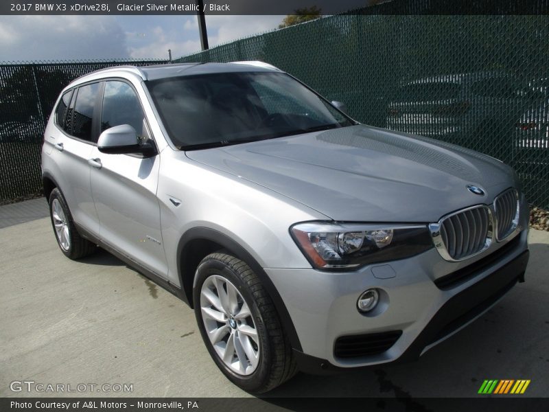 Glacier Silver Metallic / Black 2017 BMW X3 xDrive28i
