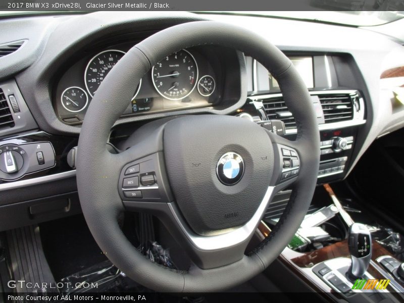 Glacier Silver Metallic / Black 2017 BMW X3 xDrive28i