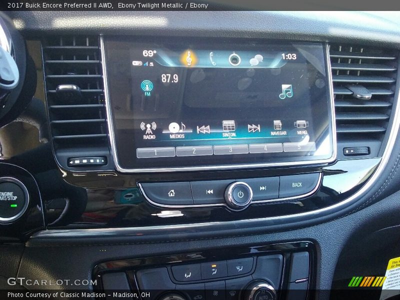Ebony Twilight Metallic / Ebony 2017 Buick Encore Preferred II AWD