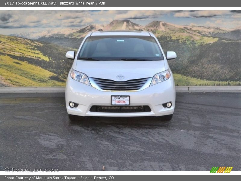 Blizzard White Pearl / Ash 2017 Toyota Sienna XLE AWD