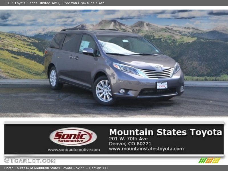 Predawn Gray Mica / Ash 2017 Toyota Sienna Limited AWD