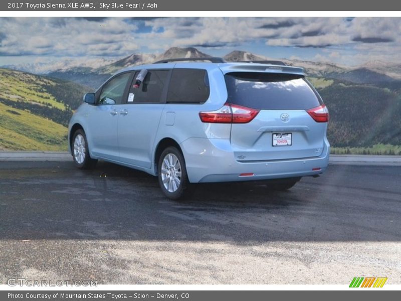 Sky Blue Pearl / Ash 2017 Toyota Sienna XLE AWD