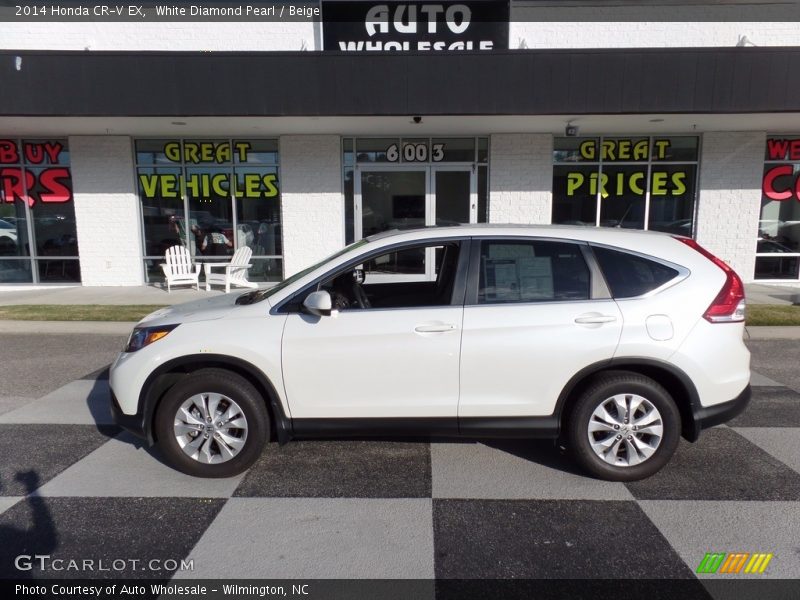 White Diamond Pearl / Beige 2014 Honda CR-V EX