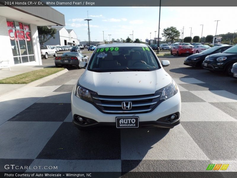 White Diamond Pearl / Beige 2014 Honda CR-V EX
