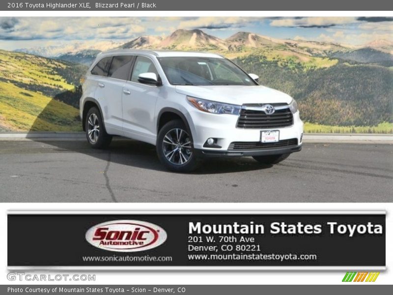 Blizzard Pearl / Black 2016 Toyota Highlander XLE