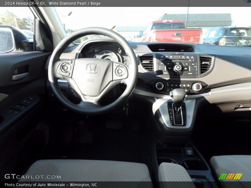 White Diamond Pearl / Beige 2014 Honda CR-V EX