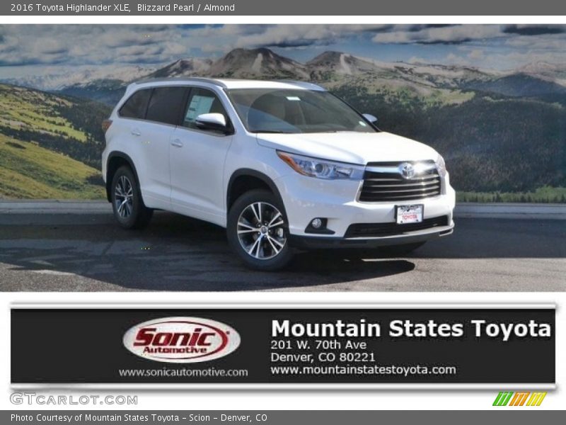 Blizzard Pearl / Almond 2016 Toyota Highlander XLE