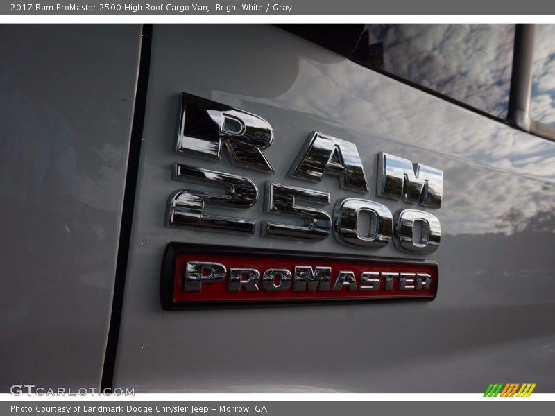 Bright White / Gray 2017 Ram ProMaster 2500 High Roof Cargo Van