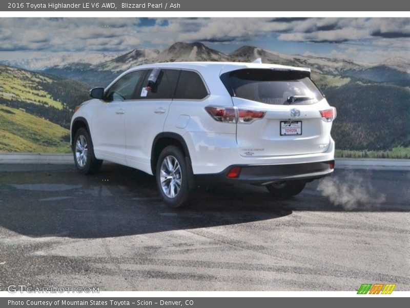 Blizzard Pearl / Ash 2016 Toyota Highlander LE V6 AWD