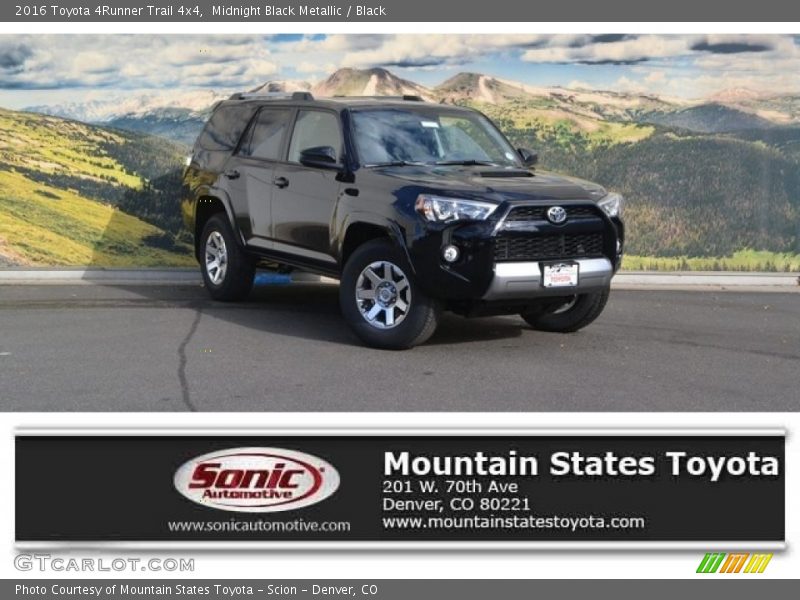 Midnight Black Metallic / Black 2016 Toyota 4Runner Trail 4x4