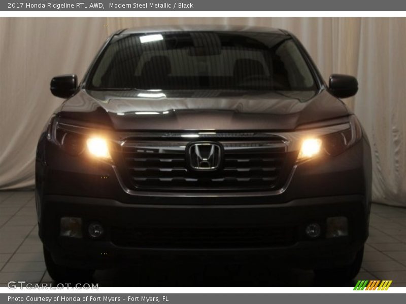 Modern Steel Metallic / Black 2017 Honda Ridgeline RTL AWD