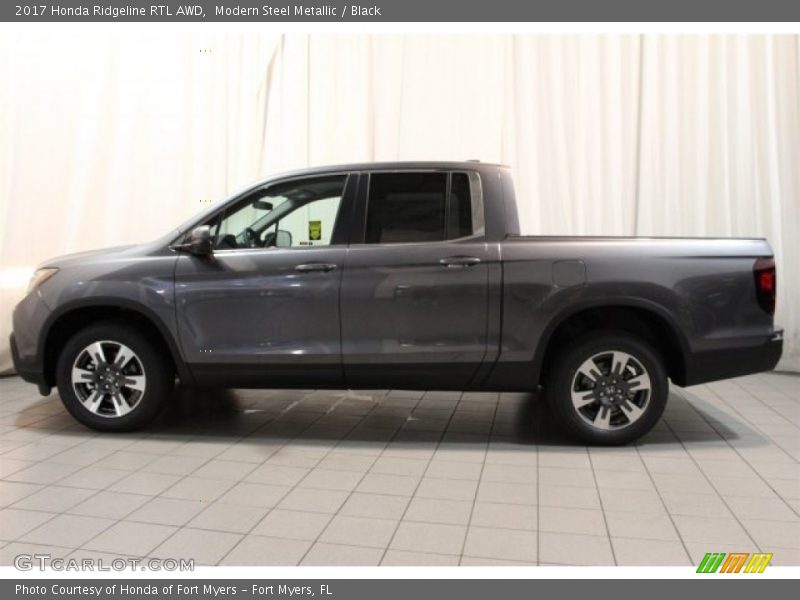 Modern Steel Metallic / Black 2017 Honda Ridgeline RTL AWD