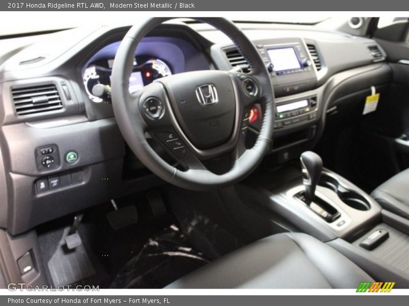 Modern Steel Metallic / Black 2017 Honda Ridgeline RTL AWD