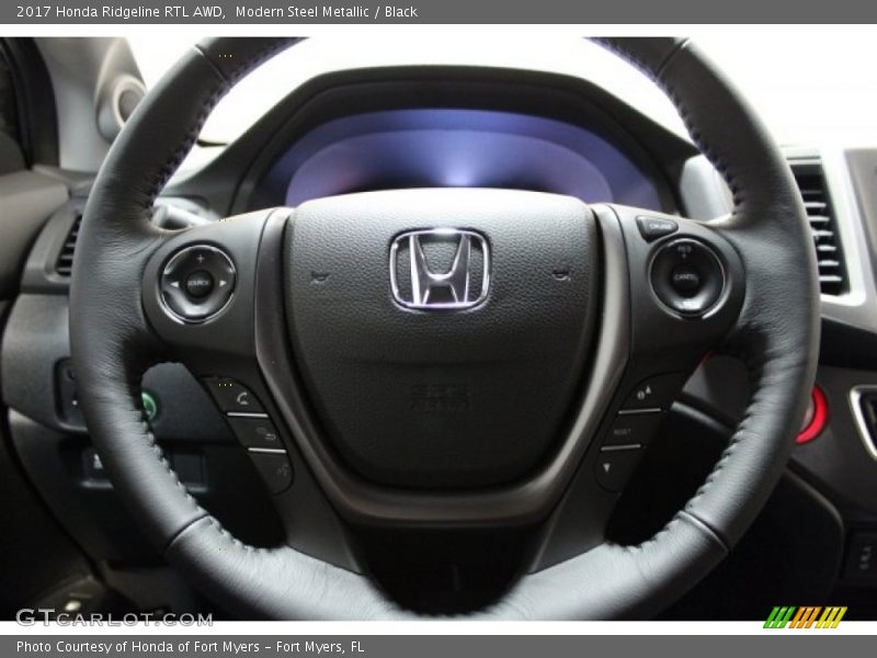 Modern Steel Metallic / Black 2017 Honda Ridgeline RTL AWD