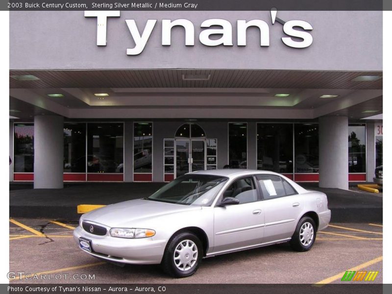 Sterling Silver Metallic / Medium Gray 2003 Buick Century Custom