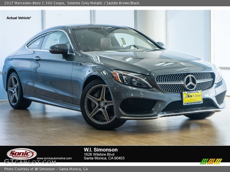 Selenite Grey Metallic / Saddle Brown/Black 2017 Mercedes-Benz C 300 Coupe