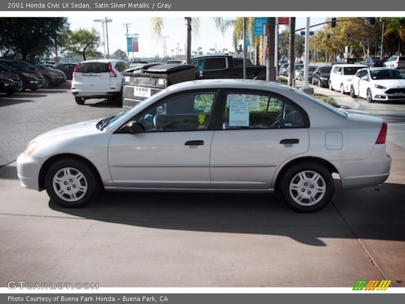 Satin Silver Metallic / Gray 2001 Honda Civic LX Sedan