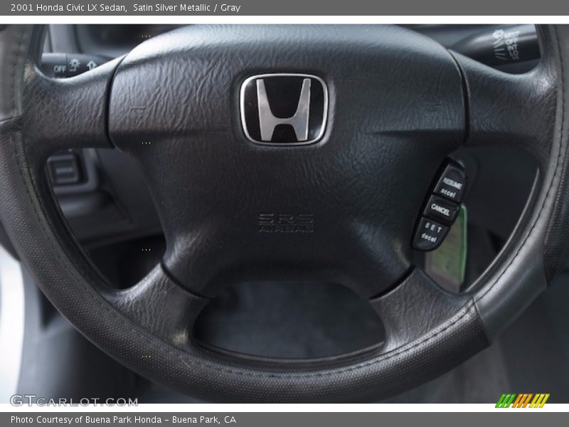 Satin Silver Metallic / Gray 2001 Honda Civic LX Sedan