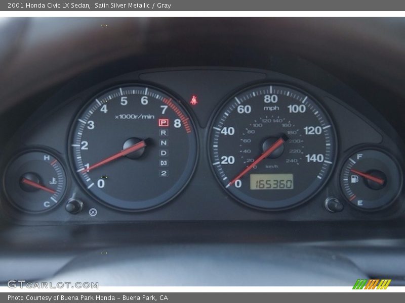 Satin Silver Metallic / Gray 2001 Honda Civic LX Sedan