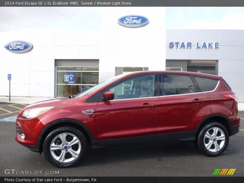 Sunset / Medium Light Stone 2014 Ford Escape SE 1.6L EcoBoost 4WD
