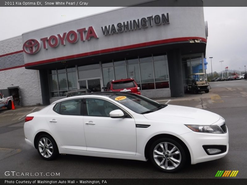 Snow White Pearl / Gray 2011 Kia Optima EX