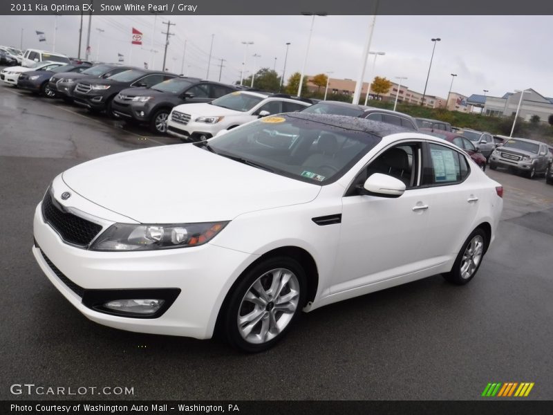 Snow White Pearl / Gray 2011 Kia Optima EX