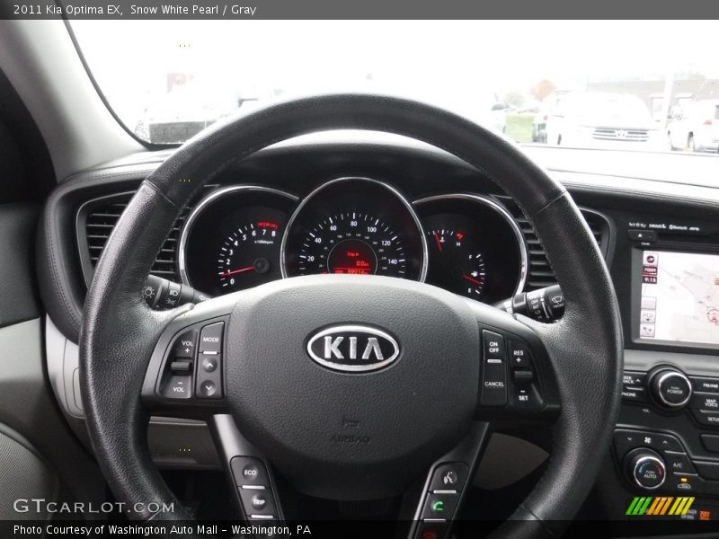 Snow White Pearl / Gray 2011 Kia Optima EX